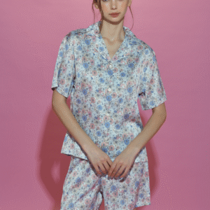 Sleepwear เซ็ตชุดนอน เสื้อแขนสั้น กางเกงขาสั้น - สีฟ้า