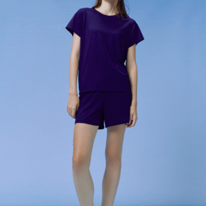 Sleepwear เซ็ตชุดนอน UNISEX เสื้อแขนสั้น กางเกงขาสั้น - สีน้ำเงินเข้ม